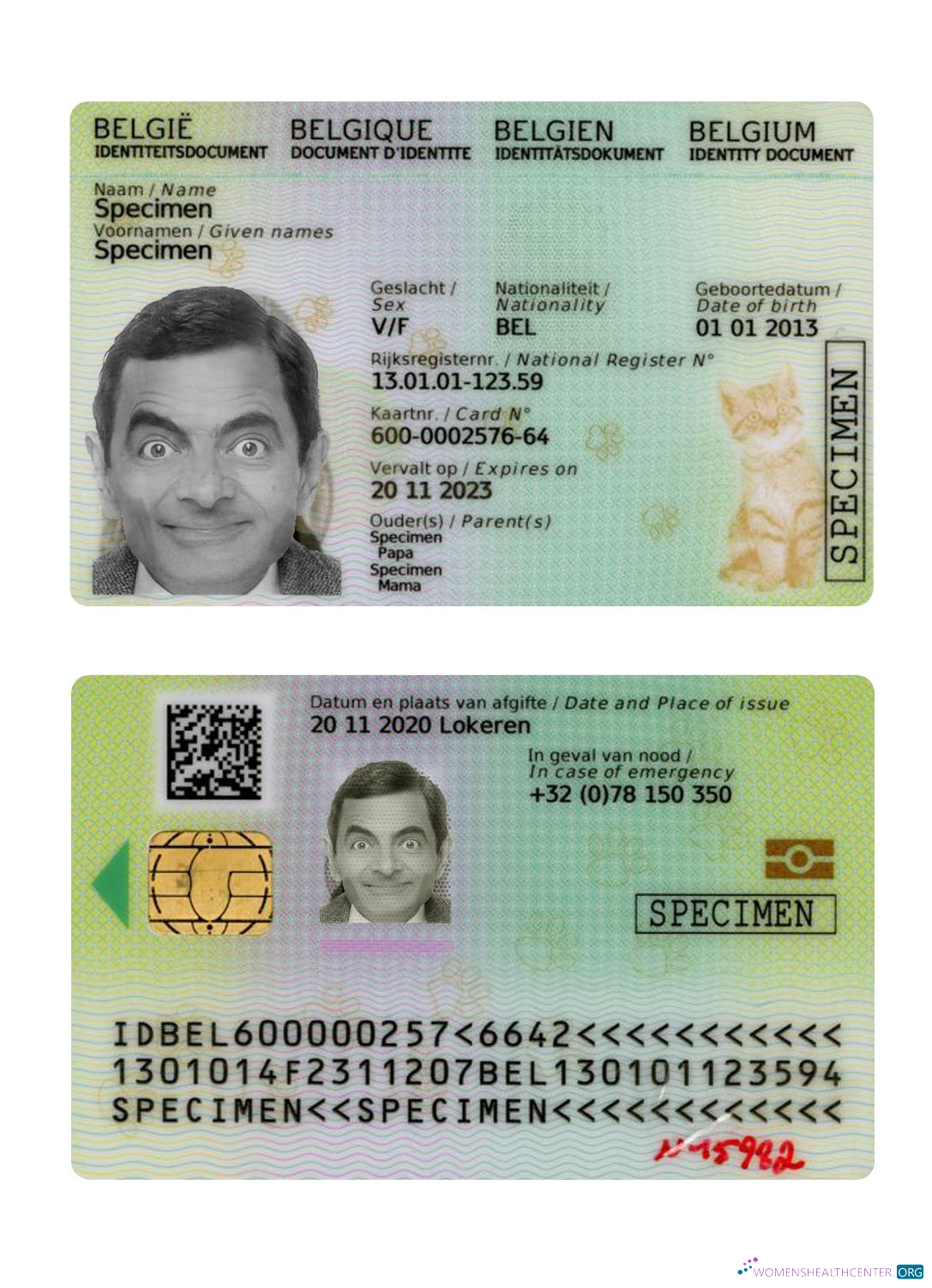 Download Belgium kids ID 2020 present Photoshop template